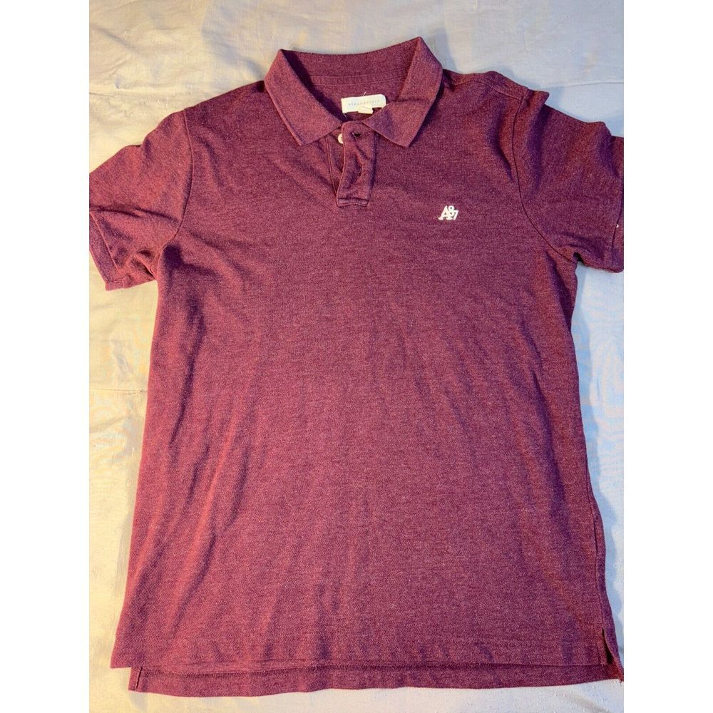 Aéropostale Polo Shirt Men XL Maroon Short Sleeve High Low Slit Embroidered Logo